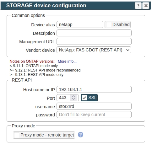 NetApp Storage management REST API