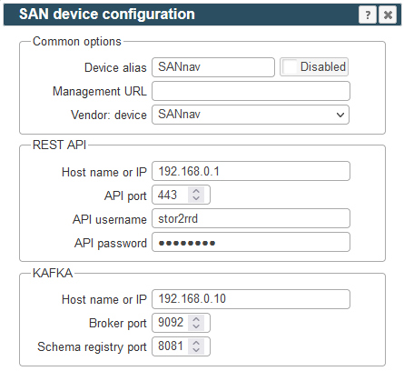 SAN device configuration